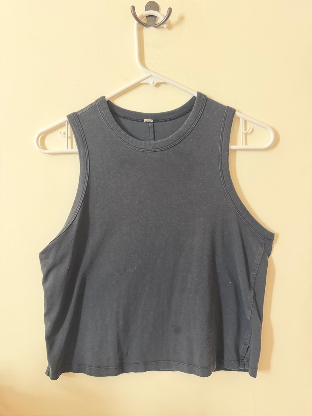 Lululemon All Yours High-Neck Crop Tank Top – Washed Charcoal/Dark Gray (Medium)